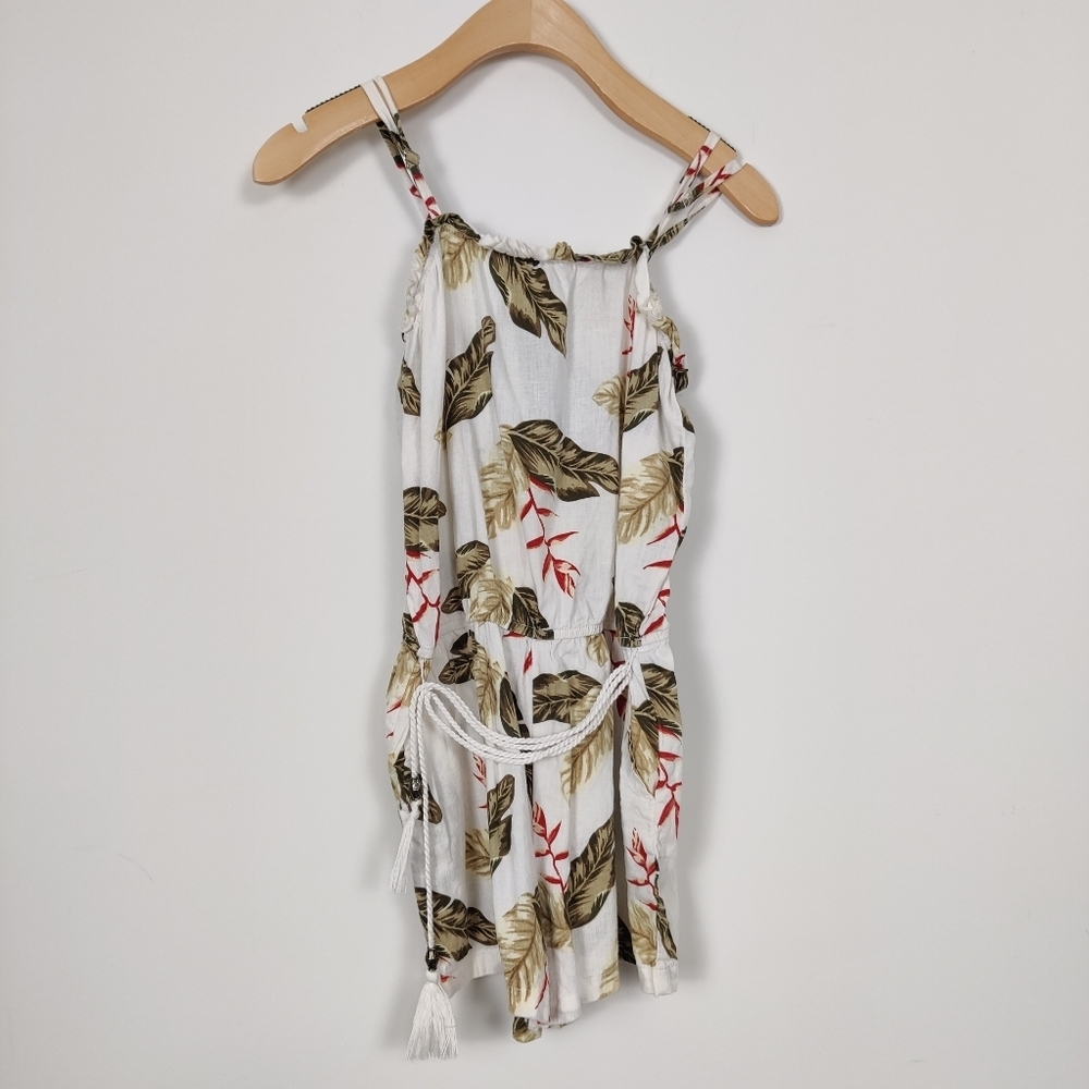 Urban Outfitters Leaf Print Linen Romper Size Girls' Large 14 16 Years Bohemian